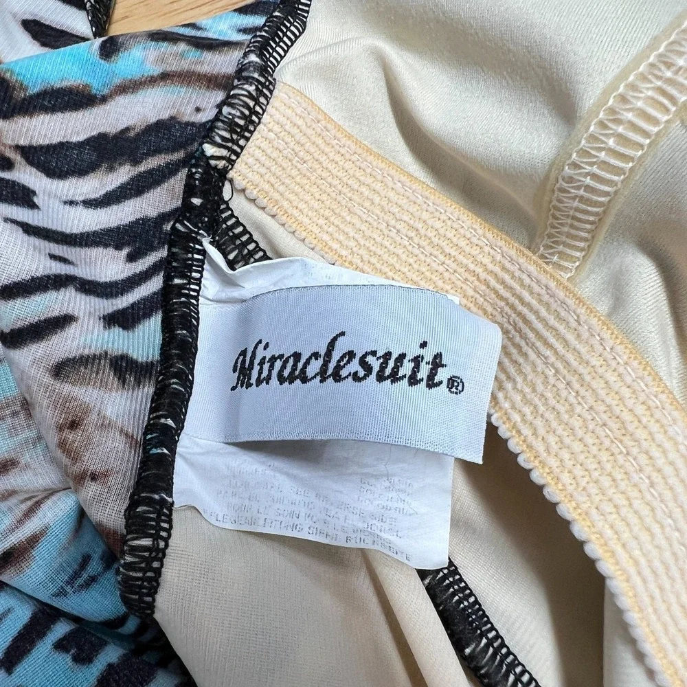 Miraclesuit Swimsuit Womesn 14 Cheetah Leopard One Piece Blue Animal Print